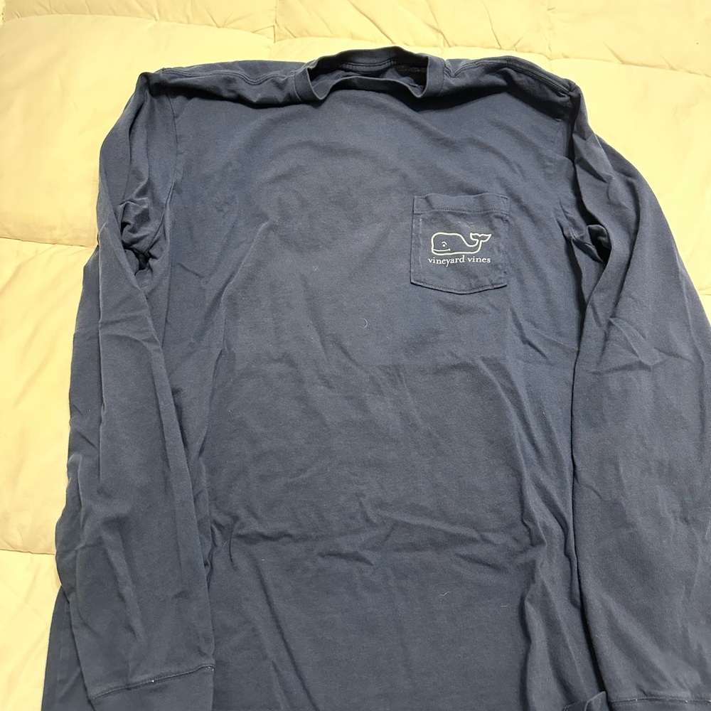 Vineyard Vines circa 1996 Navy Long Sleeve Shirt Happy Hanukkah